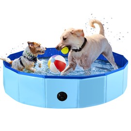 Large Dog Pool, 40 X 12 Inch Portable Dog Pool, Plastic Dog Pool Bathtub Indoor Sand Pit Collapsible Ball Pit for Dogs