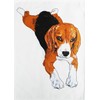 Half a Donkey The Beagle Large Cotton Tea Towel with
