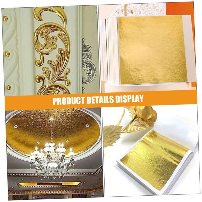 TEHAUX Edible Foil Sheets 100pcs Imitation Leaf Sheets Craft Foil