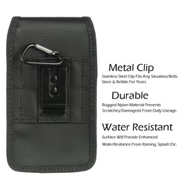 AISCELL Carrying Case Clip Holster for Pixel 9 Pro, Pixel 9,Pixel 8a, 8,Pixel 7a,Pixel 6a, Heavy Duty Black Nylon Case Metal Belt Clip with 2 Way Belt Loop Holster Fits with Protective Cover On