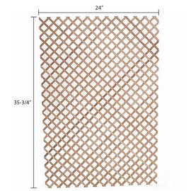 24 in. x 35-3/4 in. x 3/8 in. Unfinished Diagonal Solid North American Red Oak Lattice Insert Panel
