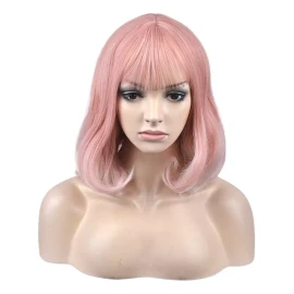 Jorla Pastel Mujer Niñas Pelucas Cortas Rizadas Con Flequillo