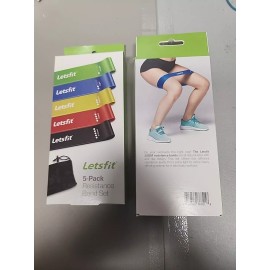 Letsfit JSD01-5P Resistance Loop Bands - 2  Pack of 5 bands