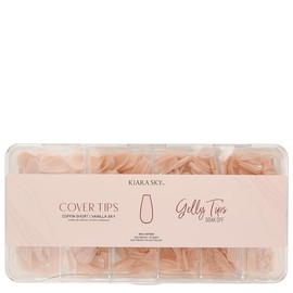 Kiara Sky Professional Nails *NEW* Cover Gelly Tip Case Soft Gel Nail Extensions (Short Coffin - Vanilla Sky)