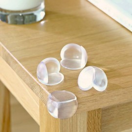 MIXNEX 4PCS Clear Corner Protectors for Baby – Thickened Round Silicone Table Corner Guards – Soft Edge Cushion for Furniture, Glass, Coffee Tables – Child Safety Bumpers for Toddlers & Kids