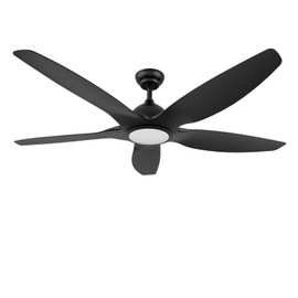 Newday 60 inch Black Ceiling Fan with Light Remote Control, Dimmable 3 CCT LED Ceiling Fans with Lights, 6 Speeds Reversible DC Motor Modern Ceiling Fan for Living Room Bedroom Indoor Outdoor
