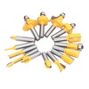 15Pcs Router Bit Straight Slotting Router Bit Cutter Tool Set