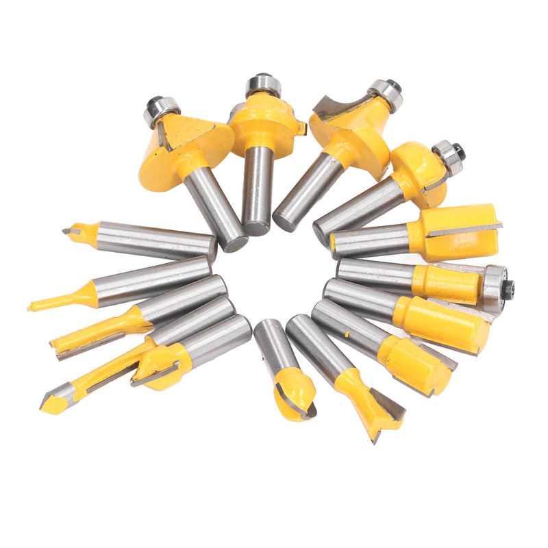 15Pcs Router Bit Straight Slotting Router Bit Cutter Tool Set