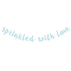 Guirnalda de letrero de papel con purpurina azul para decoración de baby shower