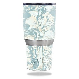 MightySkins Skin Compatible with RTIC Tumbler 20 oz (2016) – Blue Seashells | Protective, Durable, and Unique Vinyl Decal wrap Cover | Easy to Apply, Remove, and Change Styles | Made in The USA