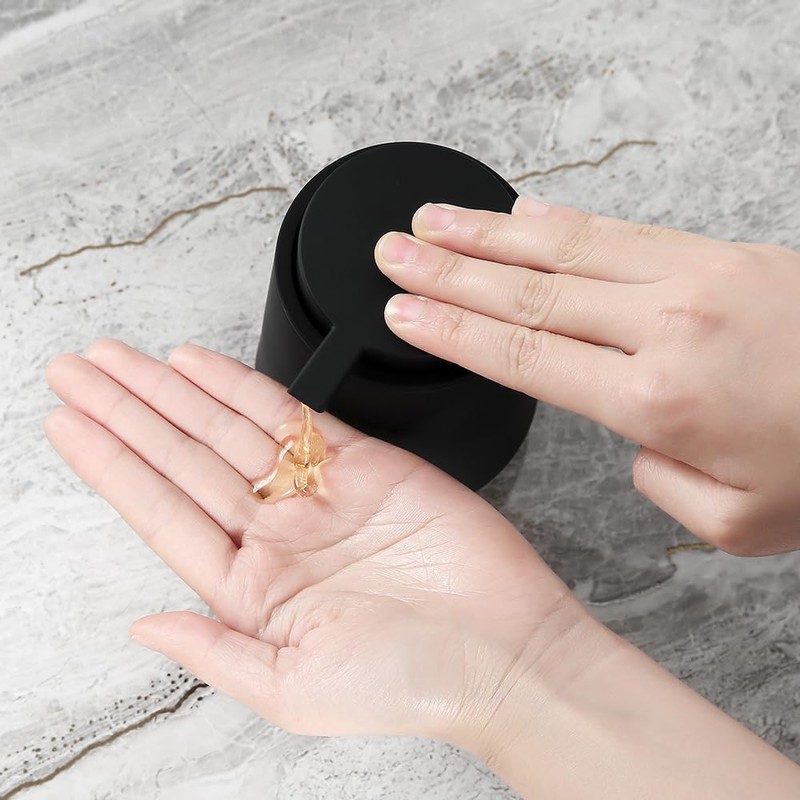 YAUKPH Matte Black Liquid Hand Soap Dispenser Plastic 11oz -