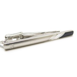 DAKS Onyx & White Butterfly Diamond Check Tie Bar Tie Clip, Brass, Onyx