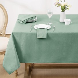 Softalker Jacquard Rectangle Tablecloth, Swirl Design Waterproof Stain Resistant Table Cover Wrinkle Free Heavy Weight Table Cloths for Dinner/Parties/Holiday - 60 x 120 Inch, Sage Green