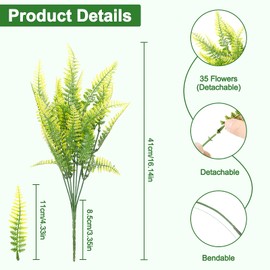 FGSAEOR Artificial Flowers Faux Plants Outdoor(12 Bundles), Fake Flowers Spring Decor, UV Resistant for Porch Patio Home Yard Garden Window Box Pot Planters (Persian Grass)