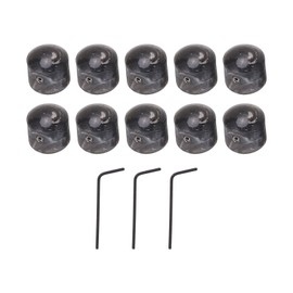 Volume Tone Dome Knobs Plastic Control Electric Guitar Bass Parts Accessories with Hex Wrench GD86 Black