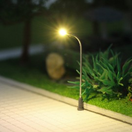 Model Street Lamp, Street Lamp, LED Light, Warm White, 1.7 inches (42 mm), 1:150 - 1:220, Pack of 10, Railway Model, Building Model, Diorama, Scene Collection, Education, DIY