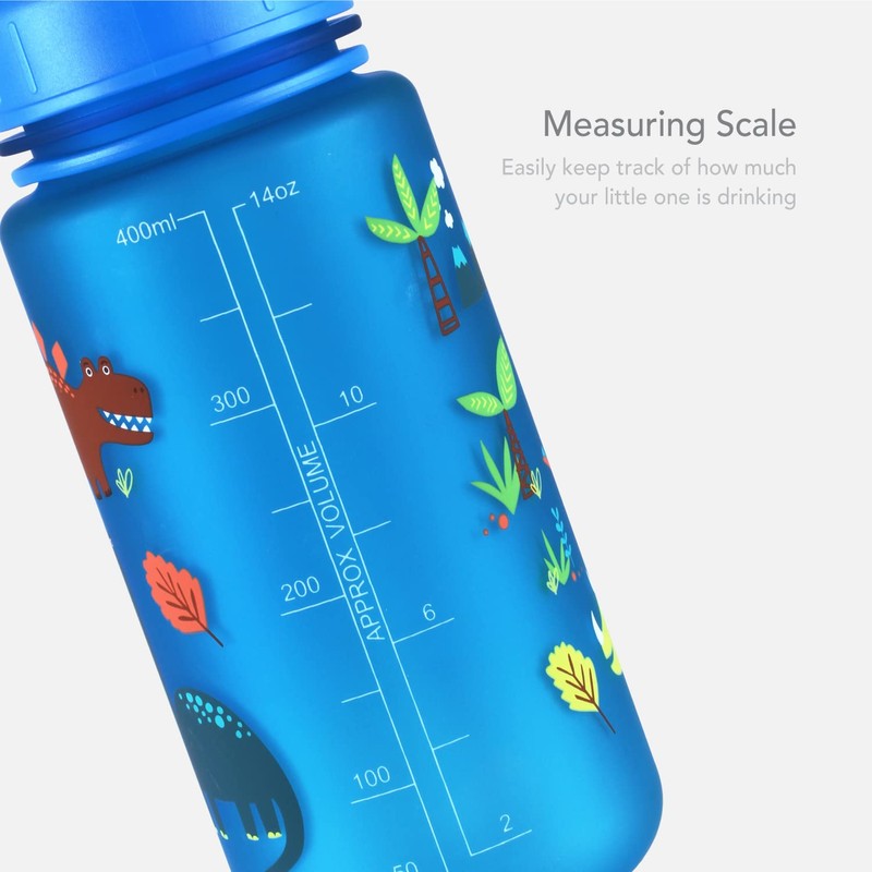 LittleLife Children's Water Bottle With Easy-Access Lid & Straw,Blue,400ml