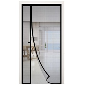 RELIANCER Fiberglass Magnetic Door Screen,Fit Doors Size 34"x96",Auto Close Screen Door Mesh w/Magnets,Left Right Side Opening,Patio Doorway Net Screens,Self-Closing Doors Cover,Doorway Curtain Mesh