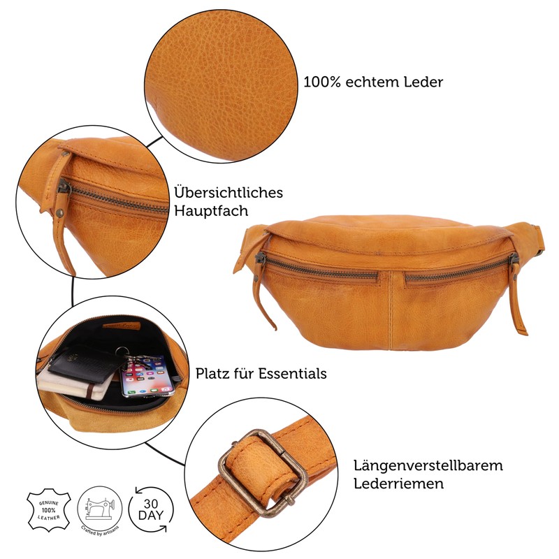 Gusti Acton Leather Belt Bag Festival Bag Waist Bag Vintage