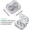 4 Pack Flip Top Clear Contact Lens Case Travel Kit,