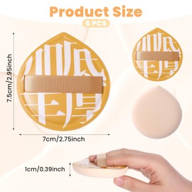 BOHUIZ 6 Piece Make Up Sponge Set, Makeup Sponge Powder Puff Large Powder Puff Beauty Blender for Cushion Foundation