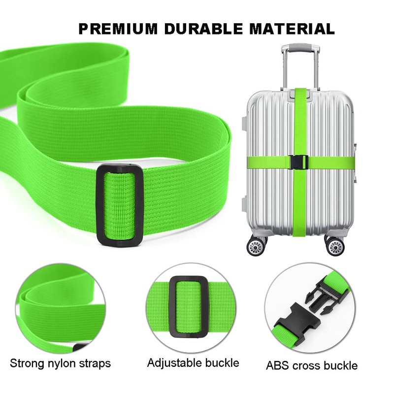 Newthinking Luggage Straps for Suitcase 4 Pack, Heavy Duty Adjustable