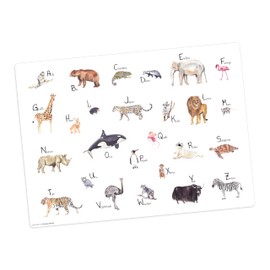 Placemat | Washable Place Mat - Animal ABC - 44 x 32 cm - Made of High Quality Vinyl