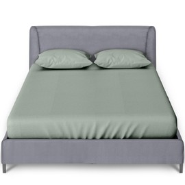 GC GAVENO CAVAILIA Percale Fitted Sheet | Ultra Soft Plain Dyed Bedding Bed Sheet | 25 Cm Elasticated Non Iron Polycotton Double Bed Sheet | Duck Egg