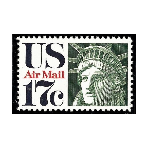 1971 Statue of Liberty Single 17c Airmail Postage - Sc#