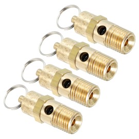 PATIKIL 1/4 Male NPT Safety Valve 4 Pack Pressure Release Valve Air Release Valve for Air Compressor 150 PSI Set Pressure