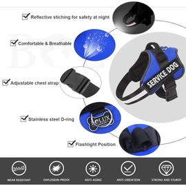 UPET No-Pull Dog Harness, Reflective Heavy Duty Adjustable Escape-Proof Padded Service Dog Puppy Vest for Small, Medium, and Large Dogs Training & Outdoor Walking, Includes 1*Dog Seat Belt.(Blue M)