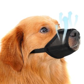 Dog Muzzle, Soft Mesh Muzzle for Small Medium Large Dogs, Chihuahua German Shepherd Bulldog, Breathable and Drinkable Muzzles Cover, Adjustable Anti-Fall Bite Barking Chewing Muzzles (Black, S)