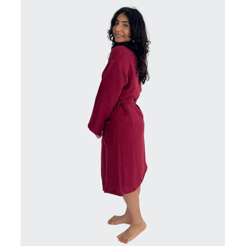 Albornoz de muselina, 100% algodón turco, bata natural y absorbente