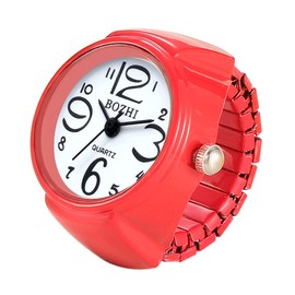 JewelryWe Men Women Finger Watch Round Analog Quartz Finger Ring Watches, Adjustable Size