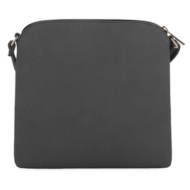 SG SUGU Lightweight Medium Crossbody Bag with Tassel and Zipper Pocket (Gray/Taupe)