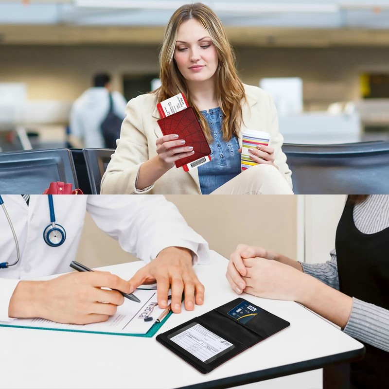 Spider Passport Holder with Vaccine Card Slot RFID Blocking Passport