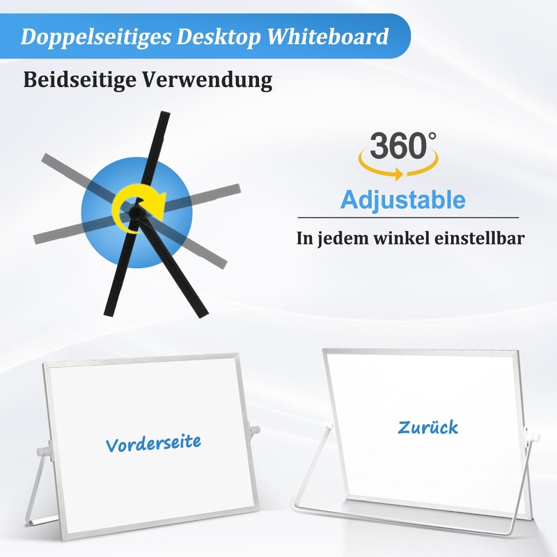 QUEENLINK Magnetic Whiteboard, Double-Sided Desktop Magnetic Board, Small, White Board