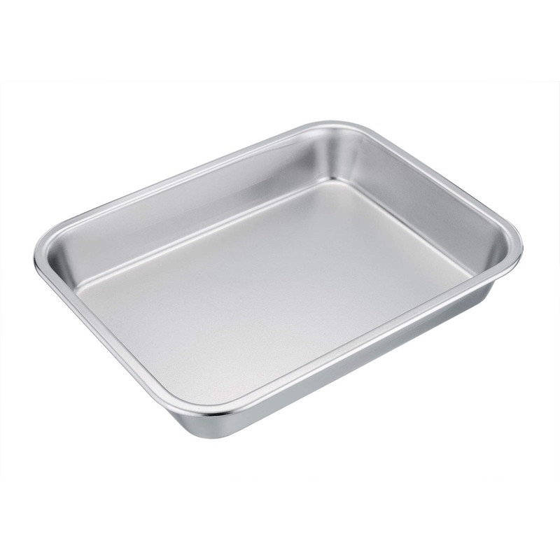 TeamFar - Sartén rectangular de acero inoxidable, tamaño compacto 20,3