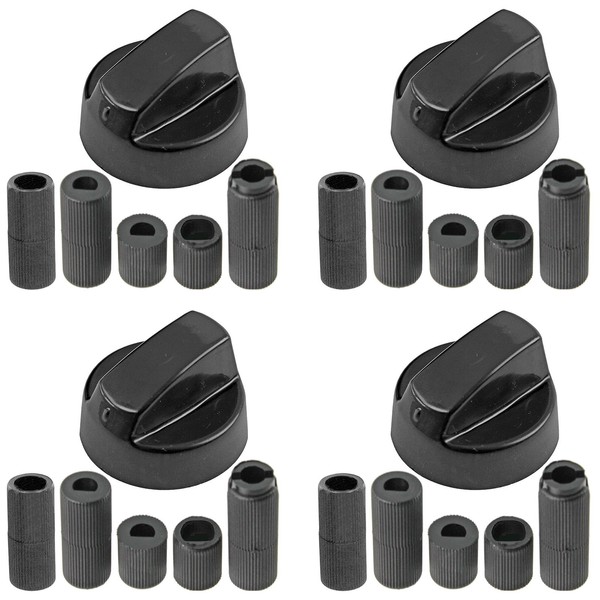 Spares2go Control Switch Knob for Bosch, Neff & Siemens Oven Cooker/Hobs (Black, Pack of 4)