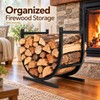 Firewood Log Holder for Indoor Fireplace Storage – Black Metal