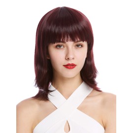 WIG ME UP - YZF-4362-110 Women's Wig Bob Longbob Short Straight Fringe Red Aubergine Red