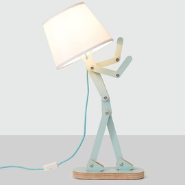 HROOME Cool Kids Wood Desk Lamp for Room Bedroom, Bulb Included, Pea Green