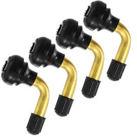 JONMON Tire Valve Stems - 4Pcs Bent Snap-in Tubeless Tyre Valve Stem with Rubber Base for 11.5MM Rim Holes on Motorcycle, Scooter, ATVs, Lawn Mower