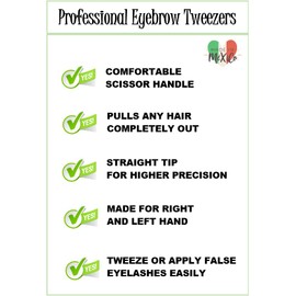 (2 in 1) Less Pain PROFESSIONAL Straight Tip TWEEZERS with Easy Scissor Handle + 2 Eyebrow Brush, GREAT PRECISION TWEEZERS Men/Women; PORTABLE Beauty Tools for Facial Hair, Ingrown Hair, Blackhead