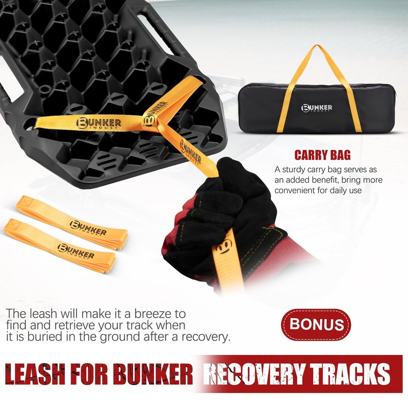 BUNKER INDUST Off-Road Traction Boards with Jack Base,Pair Recovery Track