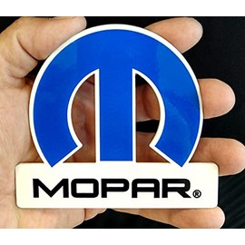 Mopar Blue Omega Logo Emblem Cutout Metal Magnet (Magnet - 4" X 3.6")