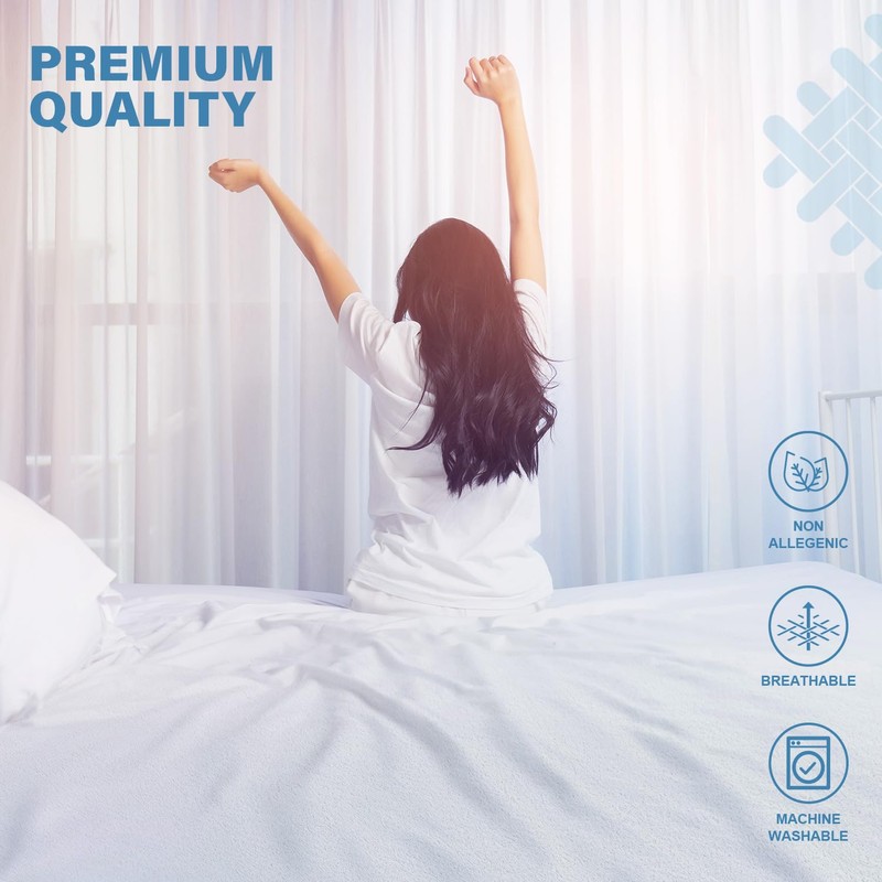 Acrali Home 100% Waterproof Cot Bed Mattress Protector with Extra