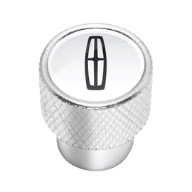 iPick Image for Lincoln Logo in White on Shining Silver Aluminum Tire Valve Stem Caps
