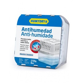 Luftentfeuchter Compact 250g – Räume bis zu 8 m² – absorbiert Feuchtigkeit aus Badezimmern, Toiletten, Speisekammern und Dachböden – Humydry