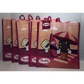 5  New Thrifty Ice Cream Reusable 2 Sided Shopping Bag with Tags  LOT OF 5